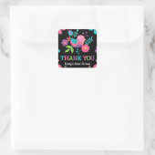 Bright Floral Mexican Fiesta Sweet Sixteen Vierkante Sticker (Tas)