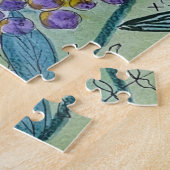 Bright Floral Mixed Media Originele kunst Legpuzzel (Zijkant)