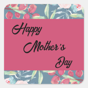 Bright Floral Moederdag 2024 Vierkante Sticker