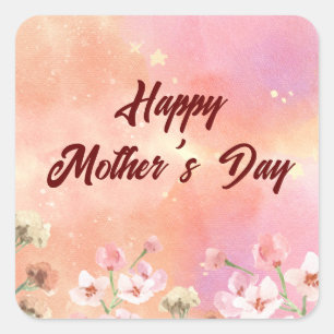 Bright Floral Moederdag 2024 Vierkante Sticker
