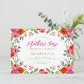 Bright Floral Moederdag Brunch Kaart (Staand voorkant)