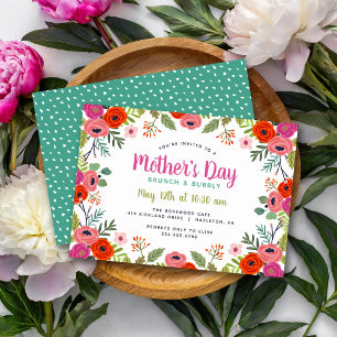 Bright Floral Moederdag Brunch Kaart