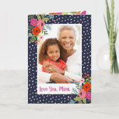 Bright Floral Moederdag Fotokaart voor oma Kaart (Voorkant)