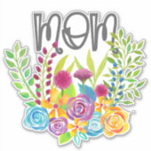 Bright Floral Moederdag Rozen Sticker (Voorkant)
