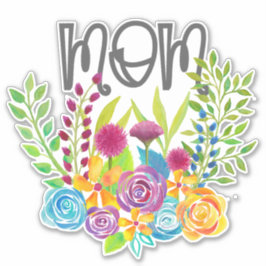 Bright Floral Moederdag Rozen Sticker
