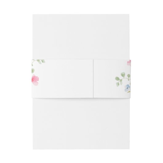 Bright Floral Monogram Spring Wedding Uitnodigingen Wikkel (Achterkant Voorbeeld)