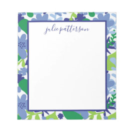 Bright Floral Multi-Green en Blue Notitieblok