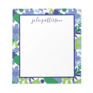 Bright Floral Multi-Green en Blue Notitieblok