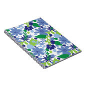 Bright Floral Multi Green en Blue Spiral Notitiebo Notitieboek (Rechterzijde)