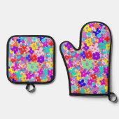 Bright Floral Ovenwant & Pannenlap Set (Voorkant)