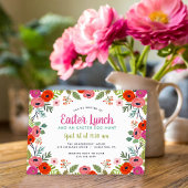 Bright Floral Pasen Lunch uitnodiging