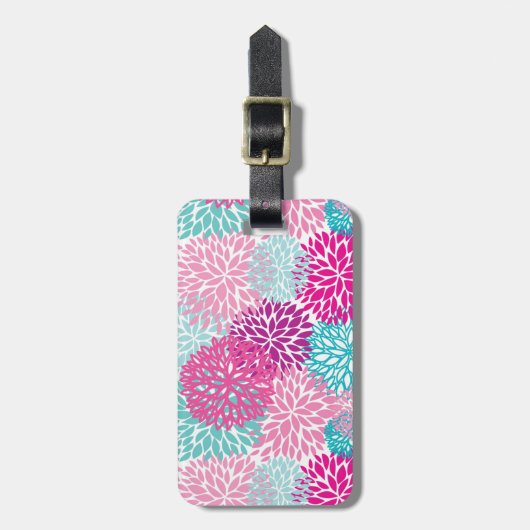 Bright Floral patroon 2 Bagagelabel (Voorkant verticaal)