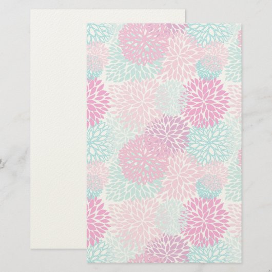 Bright Floral patroon 2 Briefpapier (Voorkant / Achterkant)