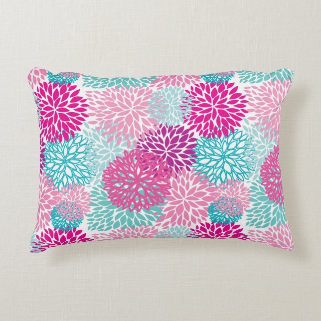 Bright Floral patroon 2 Decoratief Kussen (Voorkant)