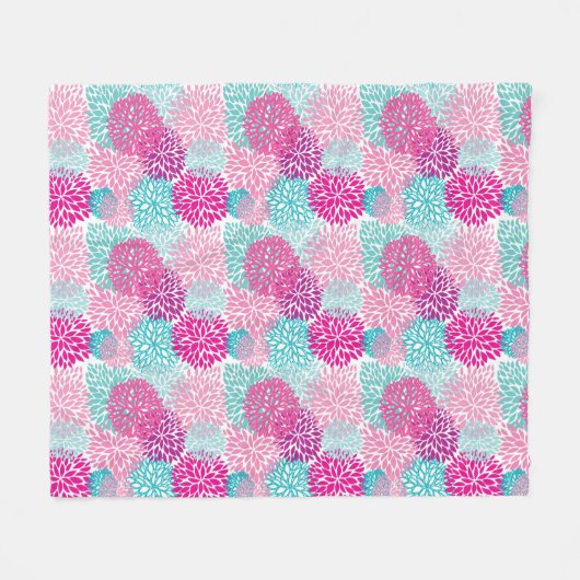 Bright Floral patroon 2 Fleece Deken (Voorkant (Horizontaal))