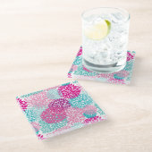 Bright Floral patroon 2 Glazen Onderzetter (Schuin)