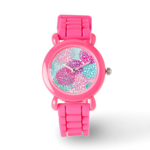 Bright Floral patroon 2 Horloge