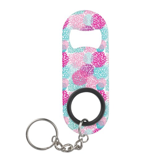Bright Floral patroon 2 Mini Flessenopener (Voorkant)