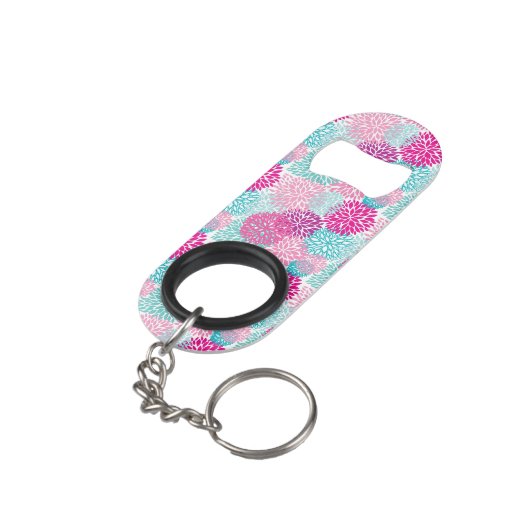 Bright Floral patroon 2 Mini Flessenopener (Achterkant Gekanteld)