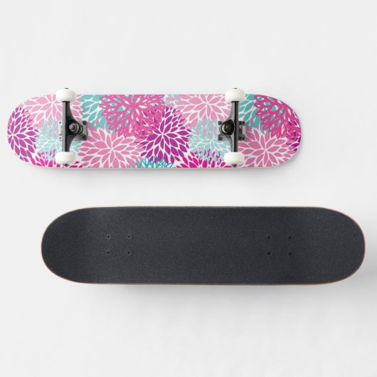 Bright Floral patroon 2 Skateboard (Horizontaal)
