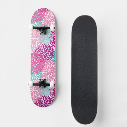 Bright Floral patroon 2 Skateboard (Voorkant)