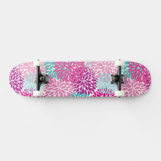 Bright Floral patroon 2 Skateboard (Horizontaal)