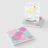 Bright Floral patroon 2 Stenen Onderzetter (Zijkant)