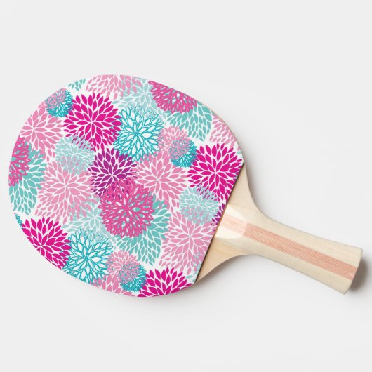 Bright Floral patroon 2 Tafeltennisbatje (Zijkant)