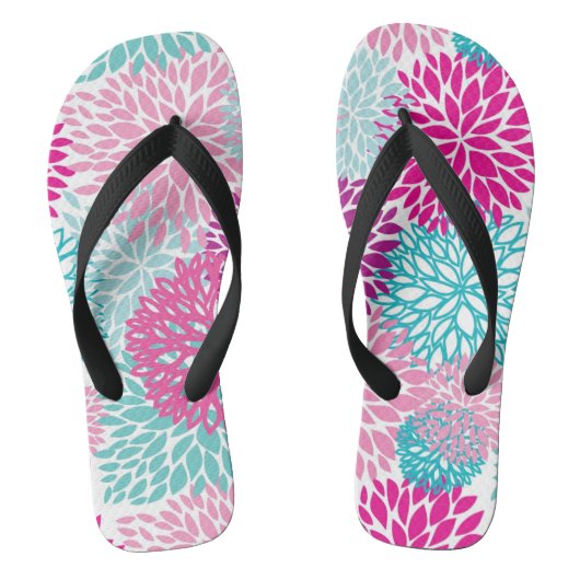 Bright Floral patroon 2 Teenslippers (Voetbed)