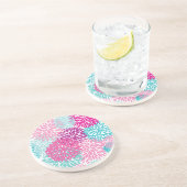 Bright Floral patroon 2 Zandsteen Onderzetter (Zijkant)