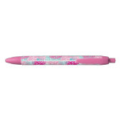 Bright Floral patroon 2 Zwarte Inkt Pen (Achterkant)