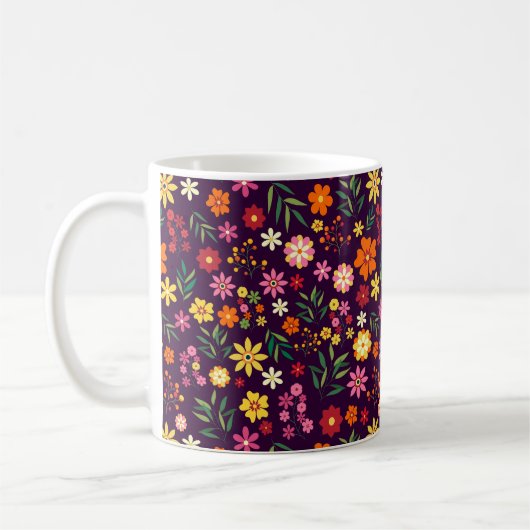 Bright Floral Patroon Koffiemok (Links)