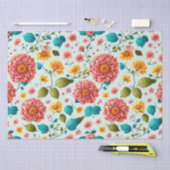 Bright Floral Patroon Tissuepapier (Craft)