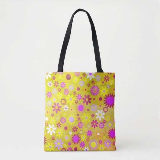 Bright Floral Patroon Tote Bag (Voorkant)