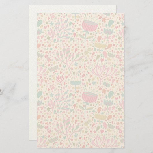 Bright floral pattern briefpapier (Voorkant / Achterkant)