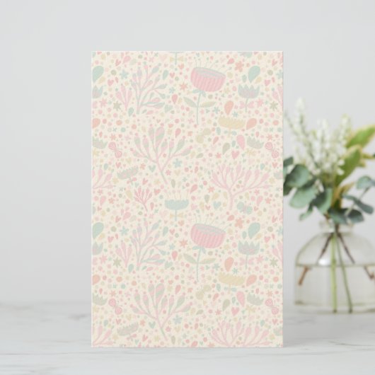 Bright floral pattern briefpapier (Staand voorkant)