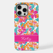 Bright Floral Pattern Phone Case (Name) iPhone Hoesje (Achterkant)