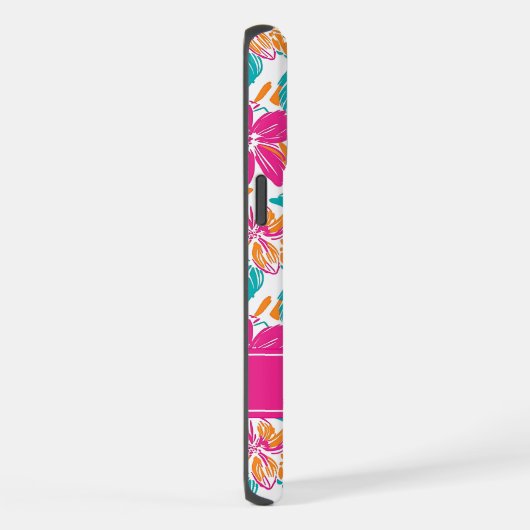 Bright Floral Pattern Phone Case (Name) iPhone Hoesje (Rechterkant)