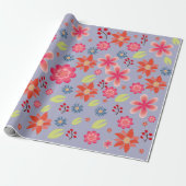 Bright Floral Pattern Wrapping Paper Sheets Cadeaupapier (Uitgerold)