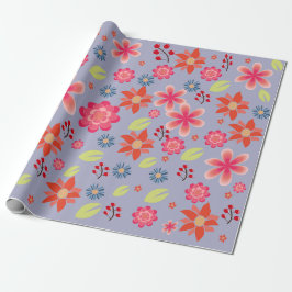 Bright Floral Pattern Wrapping Paper Sheets Cadeaupapier
