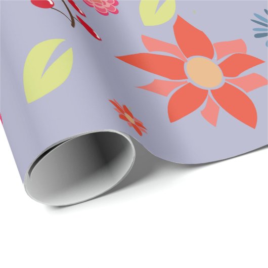 Bright Floral Pattern Wrapping Paper Sheets Cadeaupapier (Rol Hoek)