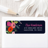 Bright Floral Persoonlijke Retouradreslabels Etiket (Insitu)