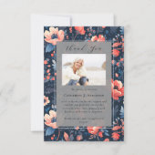 Bright Floral Photo Sympathy Begrafenismonument Bedankkaart