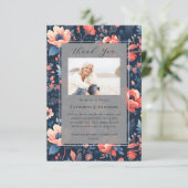 Bright Floral Photo Sympathy Begrafenismonument Bedankkaart