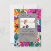 Bright Floral Photo Sympathy Begrafenismonument Bedankkaart (Voorkant)