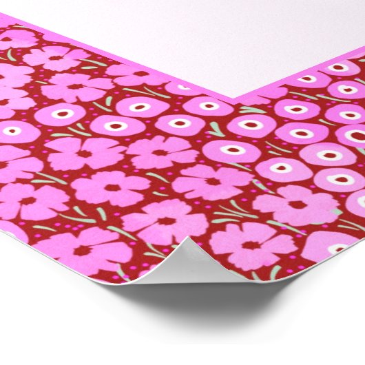 Bright Floral Poster Girl Room Custom Name (Hoek)