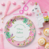 Bright Floral Profusion Vrijgezellenfeest Papieren Bordje (Feest)