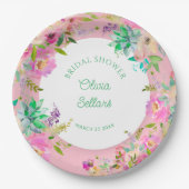 Bright Floral Profusion Vrijgezellenfeest Papieren Bordje (Voorkant)