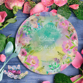 Bright Floral Profusion Vrijgezellenfeest Papieren Bordje