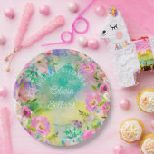 Bright Floral Profusion Vrijgezellenfeest Papieren Bordje (Feest)